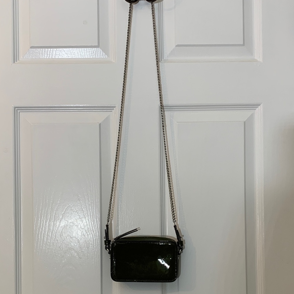Banana Republic Dark Army Green patent (glossy) mini Crossbody Bag